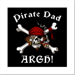 Pirate Dad Skull Crossbones Posters and Art